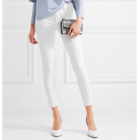 Frame Denim Denim - Frame Le Skinny de Jeanne Crop Jeans in Blanc 30